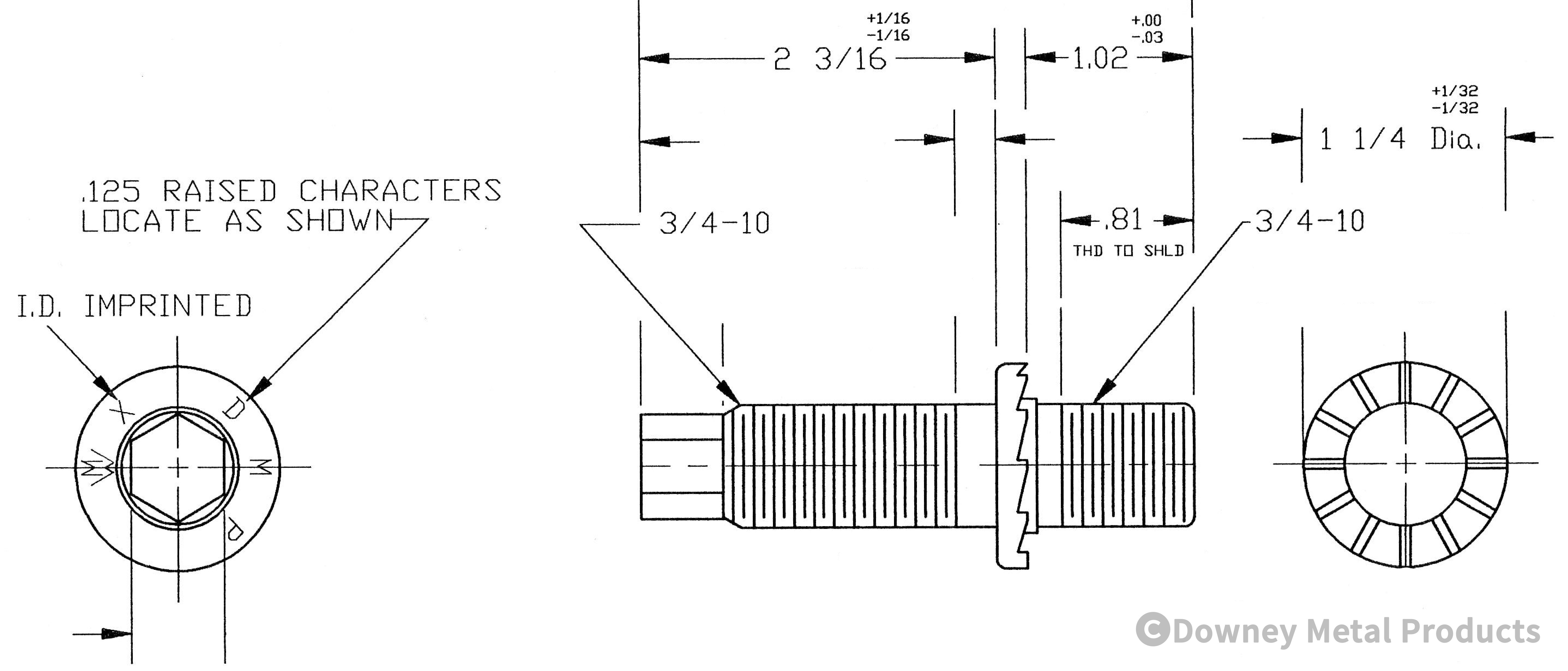 DMP-211: Line post stud assembly