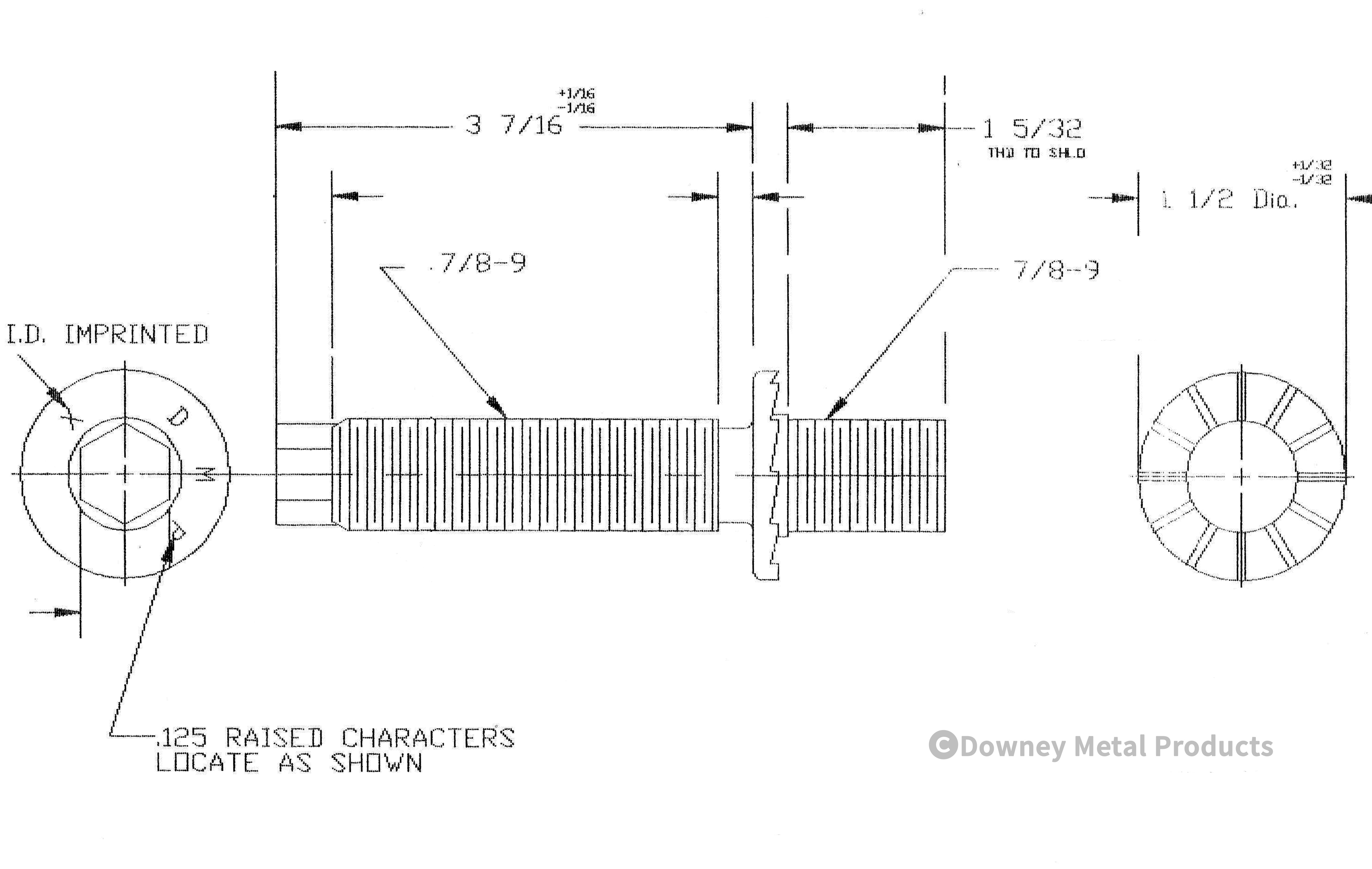 DMP 311: Line post stud assembly