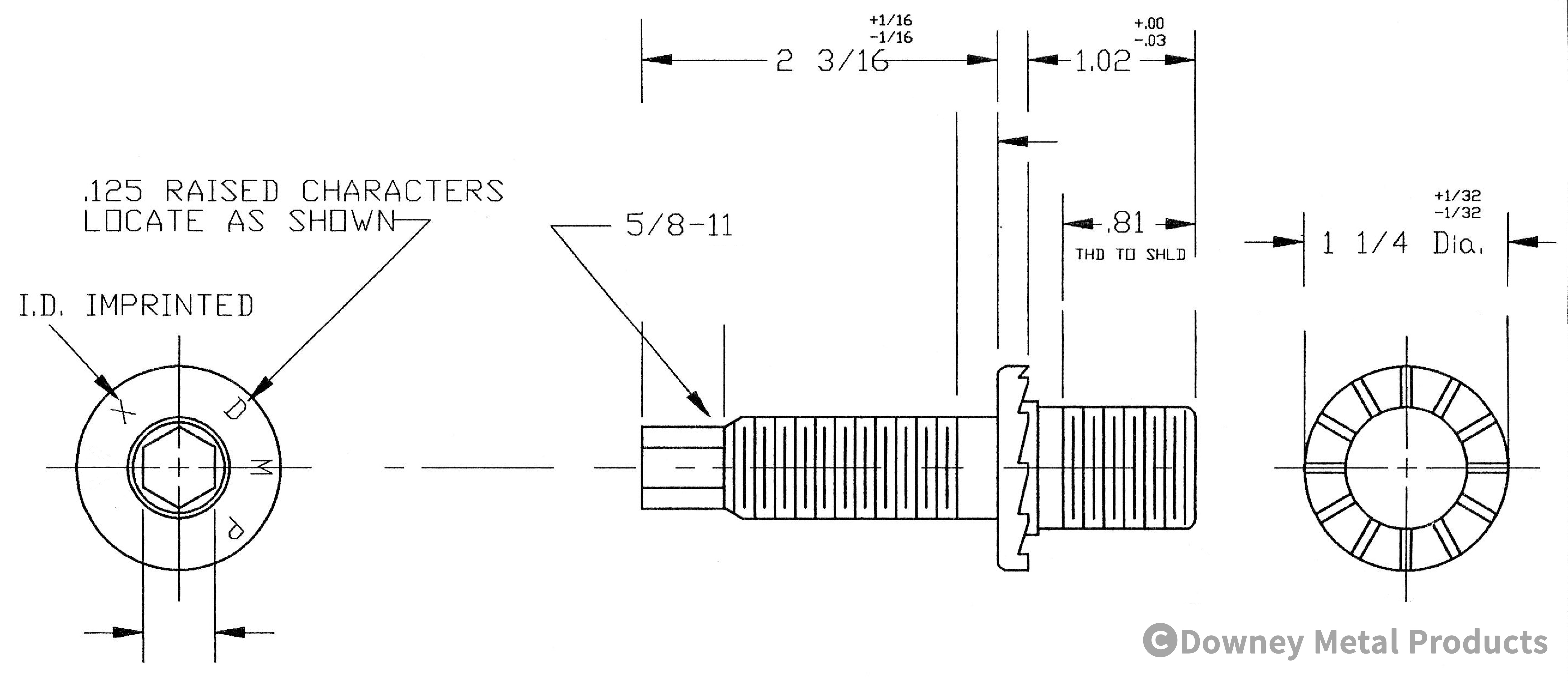DMP-111: Line post stud assembly
